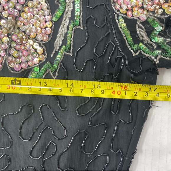 Vintage Scala Beaded Floral Dress 6 - Picture 8 of 11